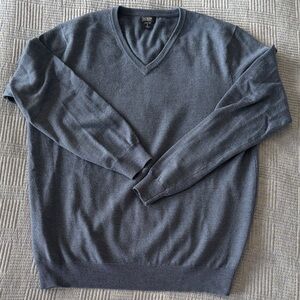 J. Crew Men’s Slate Blue V-Neck Merino Sweater
